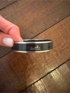 Hermes Calèche black enamel bangle